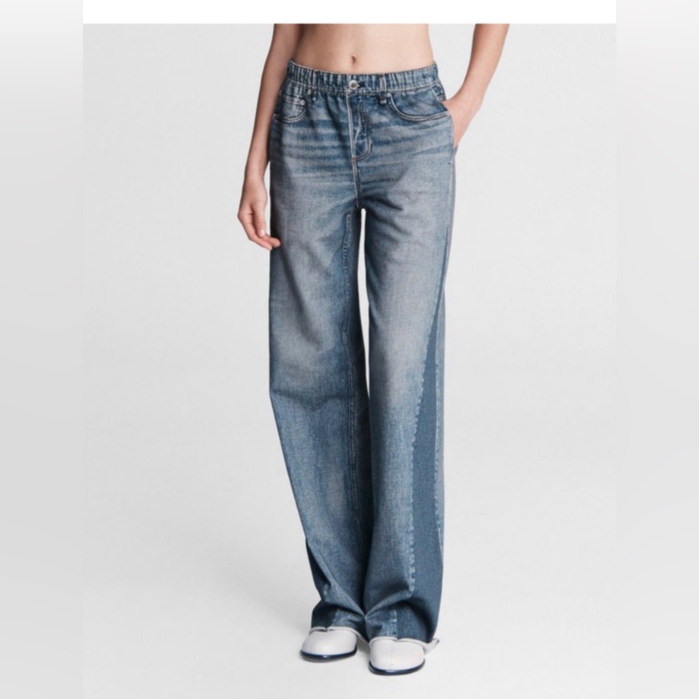 rag & bone Miramar wide leg trompe l’oeil cotton pant SZ SMALL